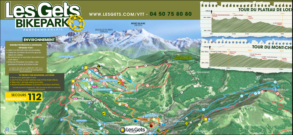 Les Gets trail map VTT carta - MTB Beds