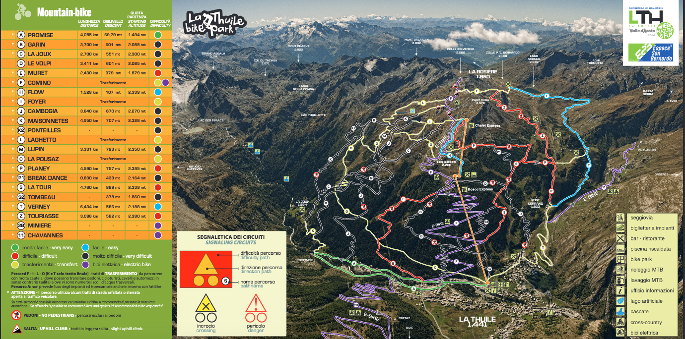 La Thuile simmer mtb trail map