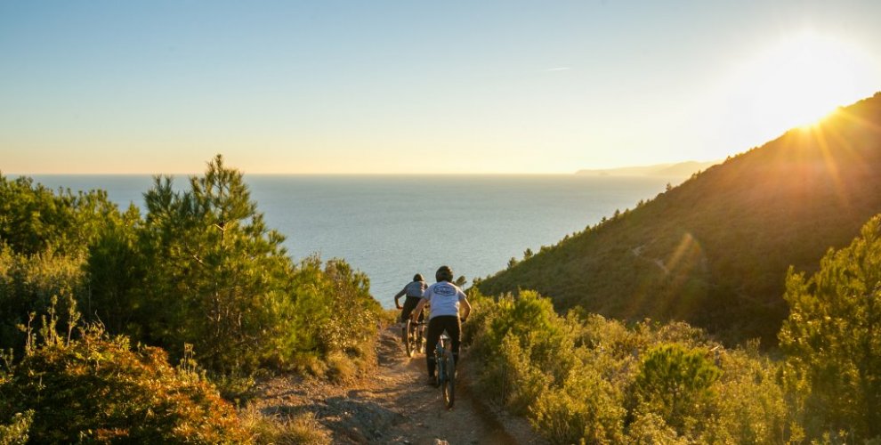 sunset mountain bike ride Finale Ligure
