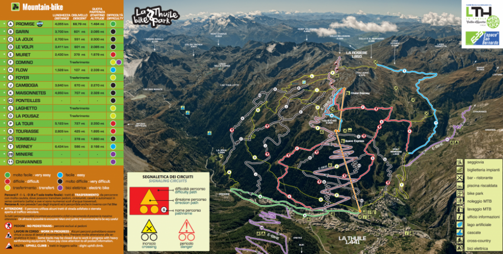 La Thuile mountain bike trail map - MTB Beds