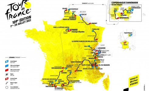 2022 Tour de France map