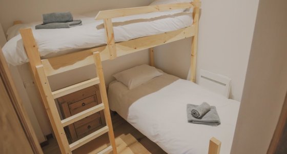 bunk bed room in self catered morzine apartment